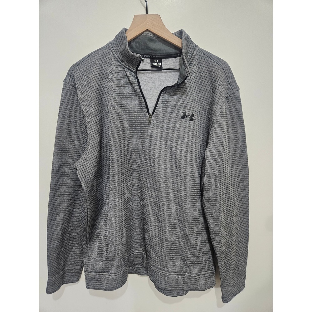 Under Armour Storm Golf Quarter Zip‎ Pullover Mens XL Grey Ribbed 1317374